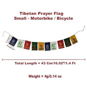 DMS 5PCS Tibetan Flag for Bike Decoration Small Buddhist Prayer Flag Ladakh Motorbike Velvet Flag Accessories Décor Items for Cycle, Bike and Home Decoration, Small Size